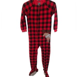 Child of Mine Red and Black Plaid Footed Pajamas